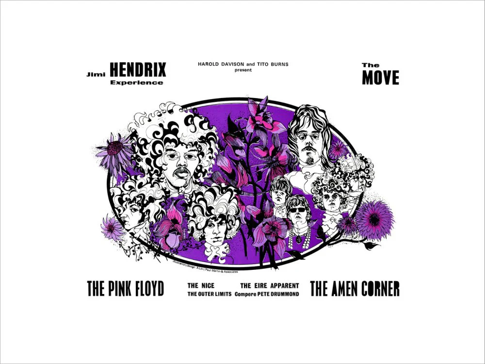 Jimi Hendrix Experience, The Move, The Pink Floyd, The Amen Corner and The Nice Art Print - Image 18