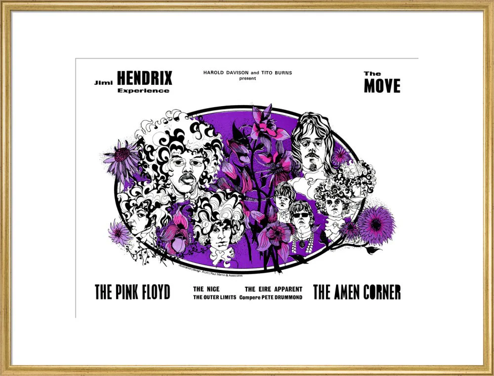 Jimi Hendrix Experience, The Move, The Pink Floyd, The Amen Corner and The Nice Art Print - Image 21