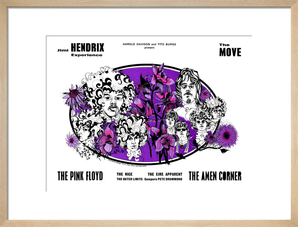 Jimi Hendrix Experience, The Move, The Pink Floyd, The Amen Corner and The Nice Art Print - Image 31
