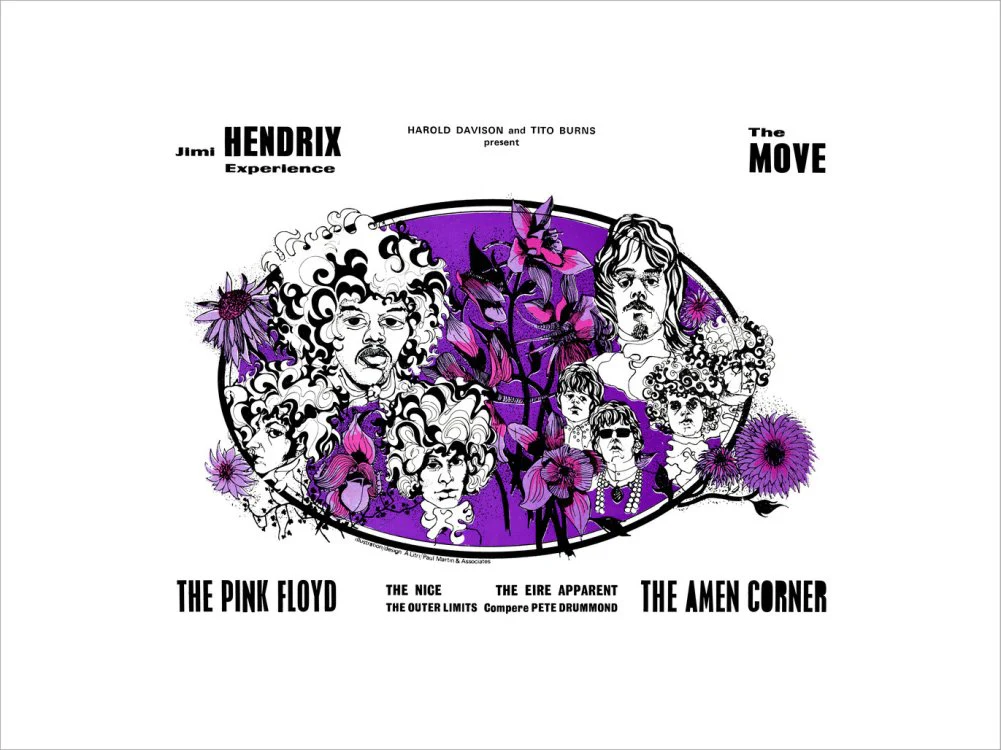 Jimi Hendrix Experience, The Move, The Pink Floyd, The Amen Corner and The Nice Art Print - Image 32