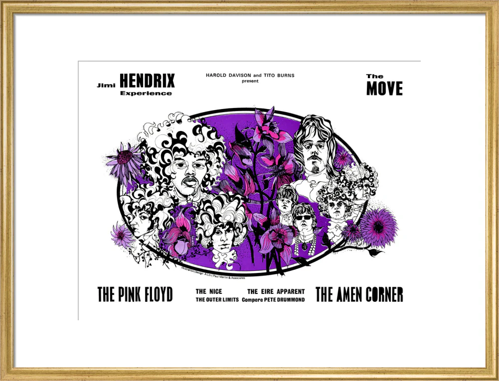 Jimi Hendrix Experience, The Move, The Pink Floyd, The Amen Corner and The Nice Art Print - Image 35