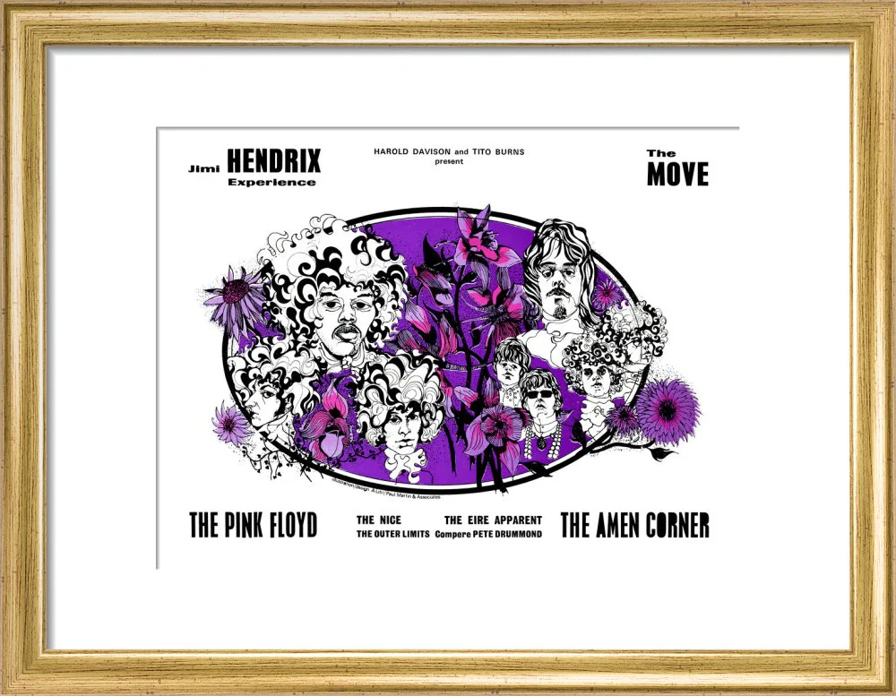 Jimi Hendrix Experience, The Move, The Pink Floyd, The Amen Corner and The Nice Art Print - Image 6