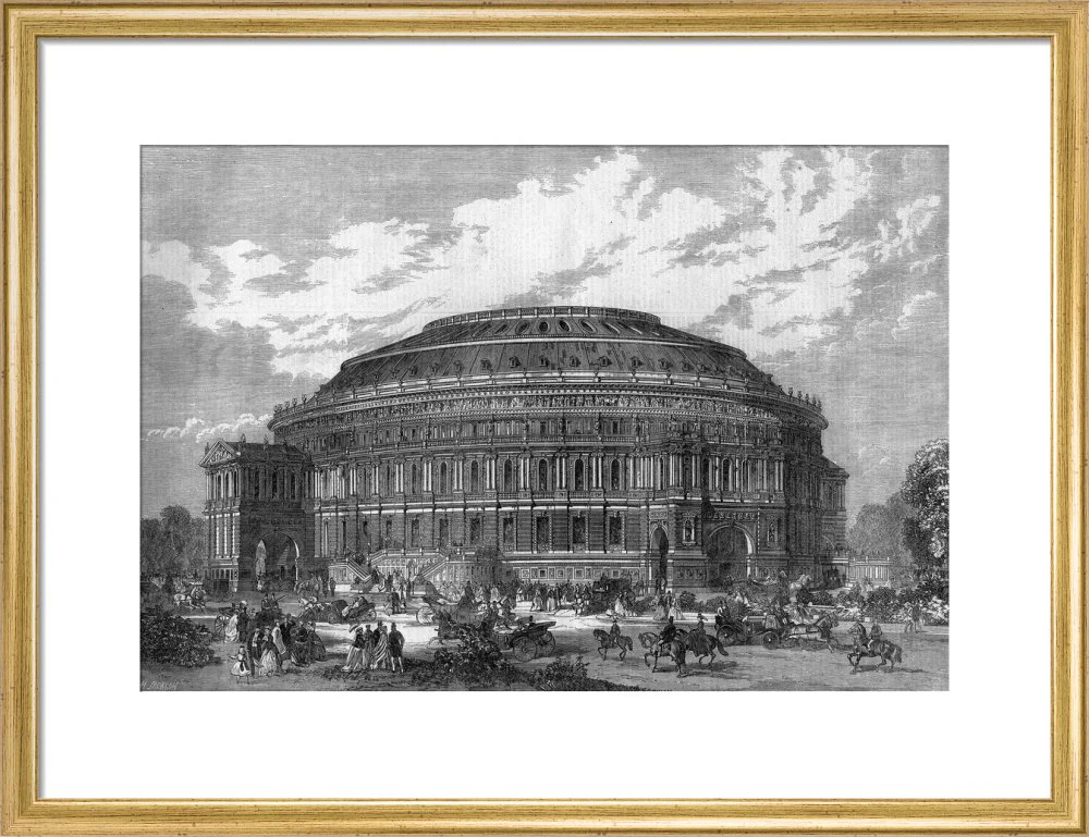 Black and White Construction Illustration of the Royal Albert Hall Art Print - Image 11