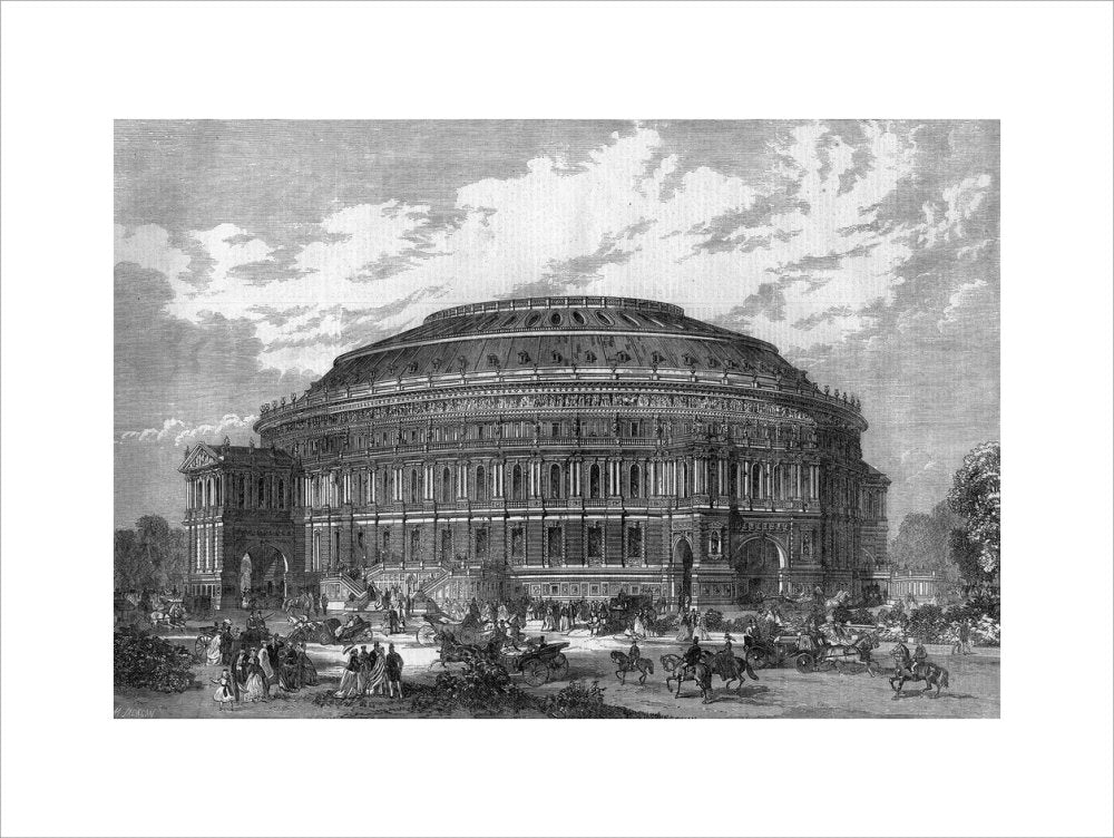 Black and White Construction Illustration of the Royal Albert Hall Art Print - Image 13