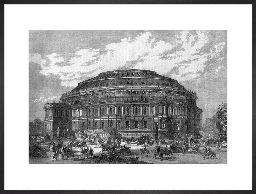 Black and White Construction Illustration of the Royal Albert Hall Art Print - Image 19