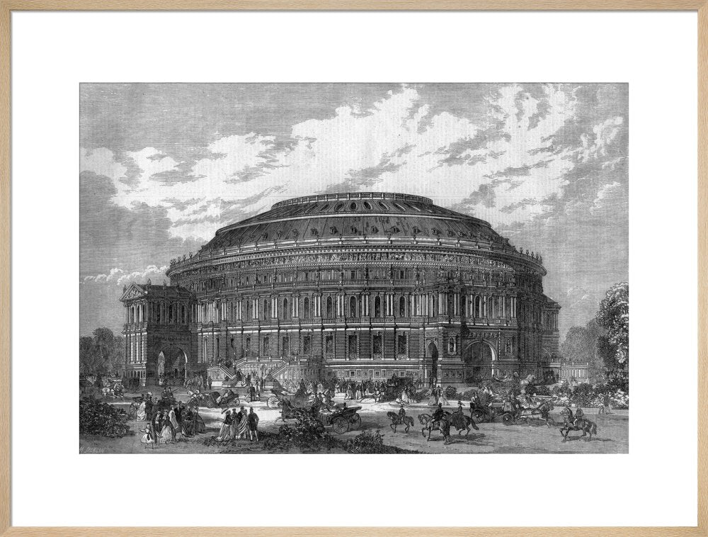 Black and White Construction Illustration of the Royal Albert Hall Art Print - Image 22
