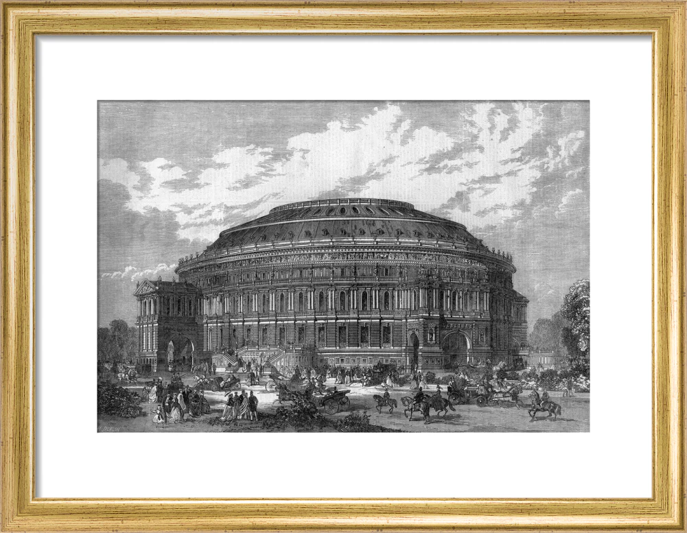 Black and White Construction Illustration of the Royal Albert Hall Art Print - Image 25