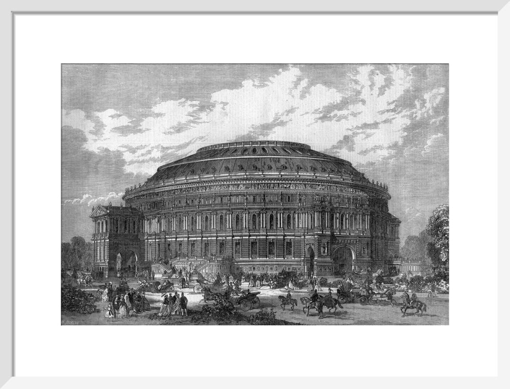 Black and White Construction Illustration of the Royal Albert Hall Art Print - Image 29