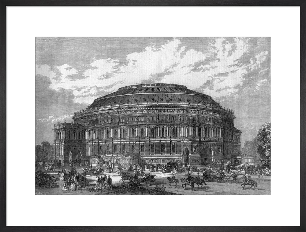 Black and White Construction Illustration of the Royal Albert Hall Art Print - Image 33