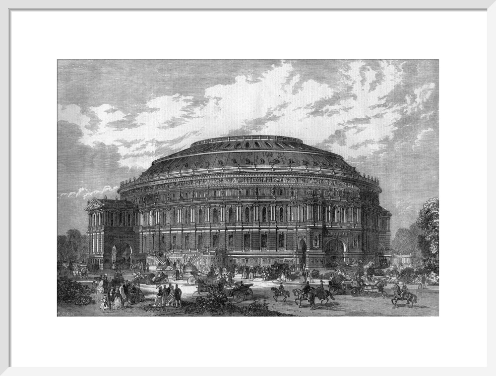 Black and White Construction Illustration of the Royal Albert Hall Art Print - Image 34