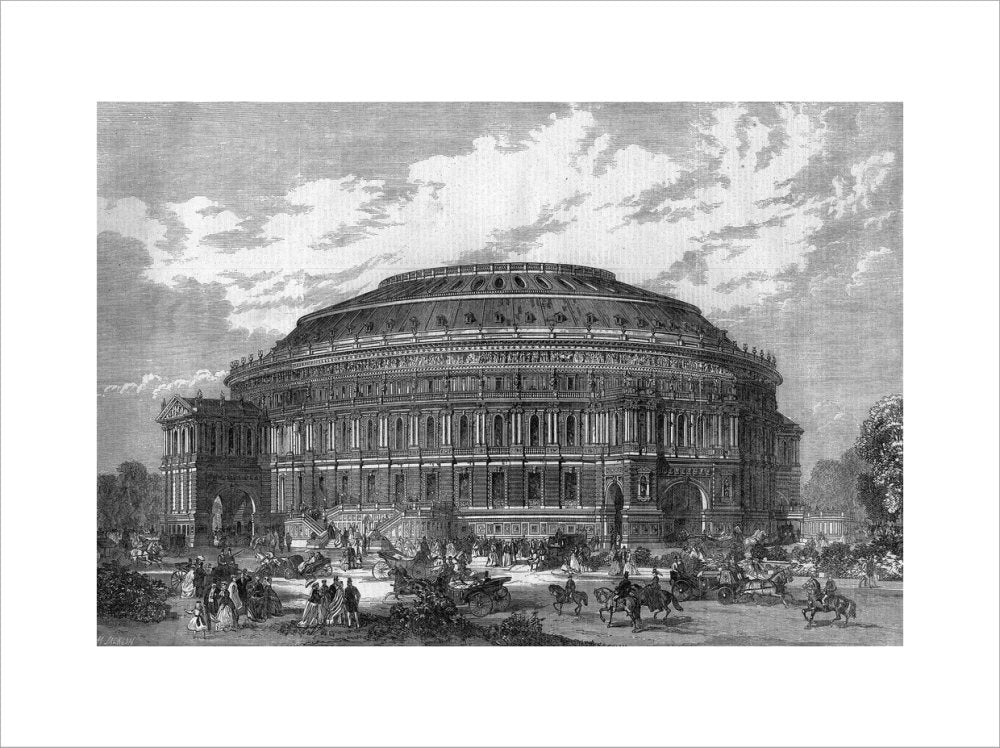 Black and White Construction Illustration of the Royal Albert Hall Art Print - Image 37
