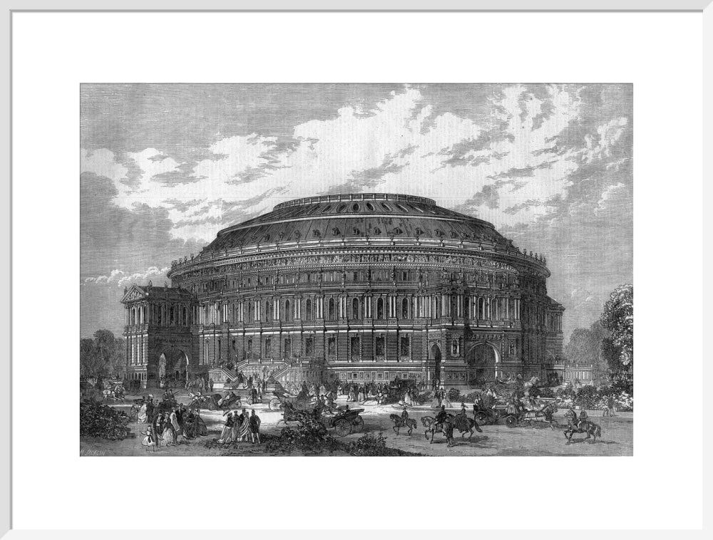 Black and White Construction Illustration of the Royal Albert Hall Art Print - Image 39
