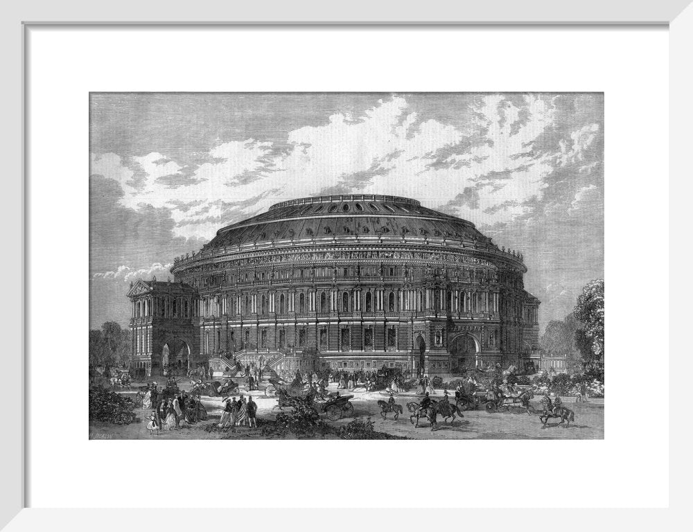 Black and White Construction Illustration of the Royal Albert Hall Art Print - Image 5