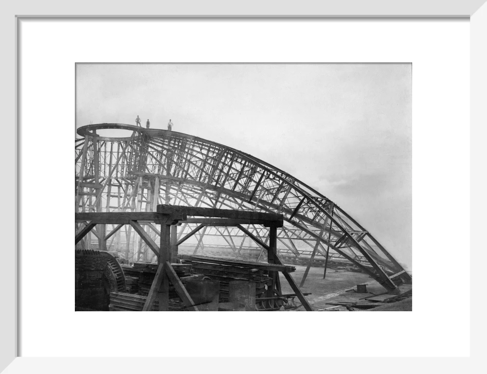 Black and White Construction of the Royal Albert Hall Art Print - Image 24