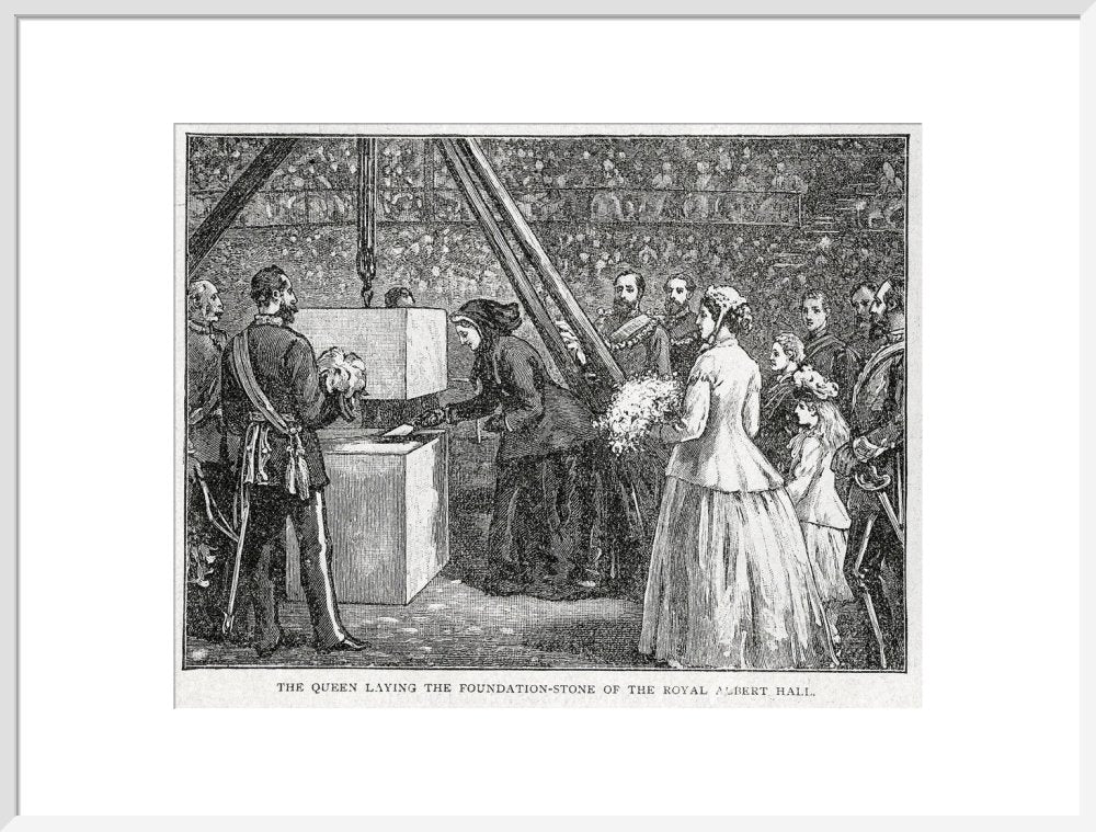 Close Up of Queen Victoria Laying the Hall's Foundation Stone Art Print - Image 20