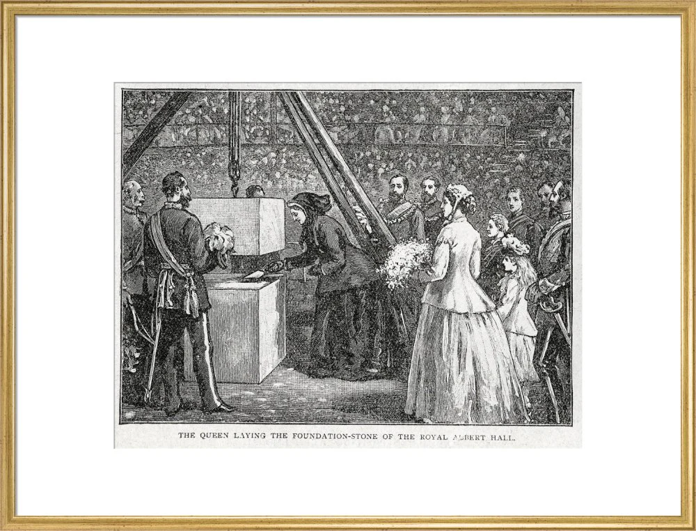 Close Up of Queen Victoria Laying the Hall's Foundation Stone Art Print - Image 21