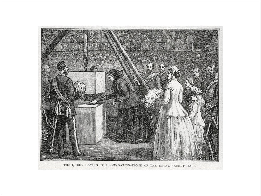 Close Up of Queen Victoria Laying the Hall's Foundation Stone Art Print - Image 37