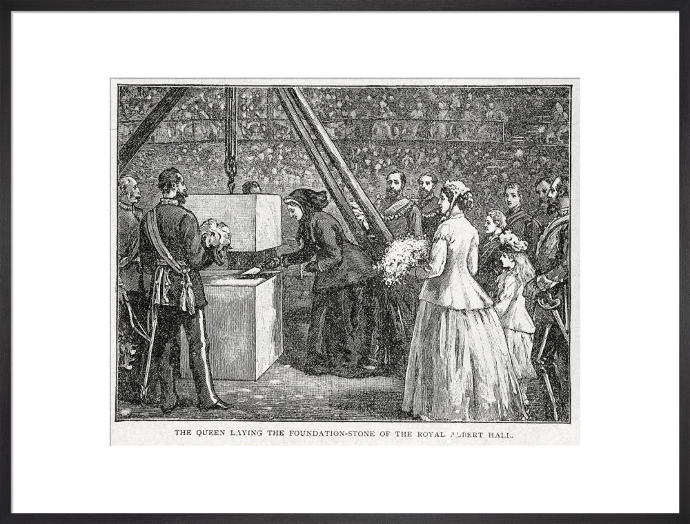 Close Up of Queen Victoria Laying the Hall's Foundation Stone Art Print - Image 38
