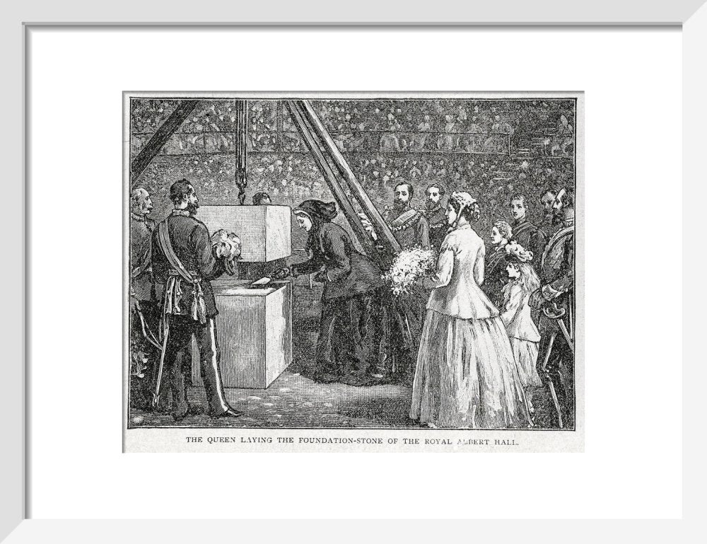 Close Up of Queen Victoria Laying the Hall's Foundation Stone Art Print - Image 5