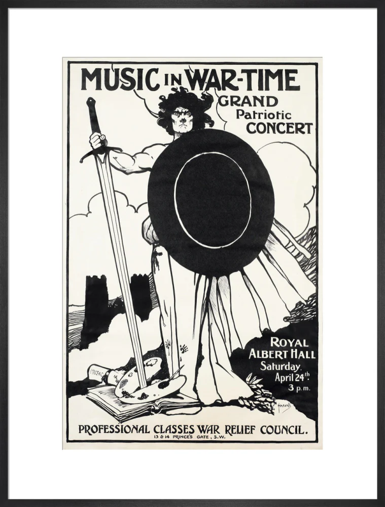 Grand Patriotic Concert, in aid of the Professional Classes War Relief Council and Recruiting Art Print - Image 38
