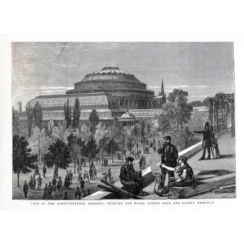 Exterior of the Royal Albert Hall from the Royal Horticultural Society Gardens Art Print - Image 2