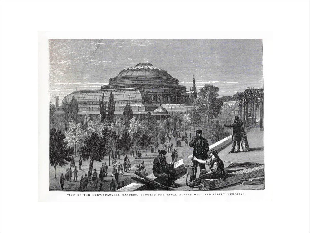 Exterior of the Royal Albert Hall from the Royal Horticultural Society Gardens Art Print - Image 3