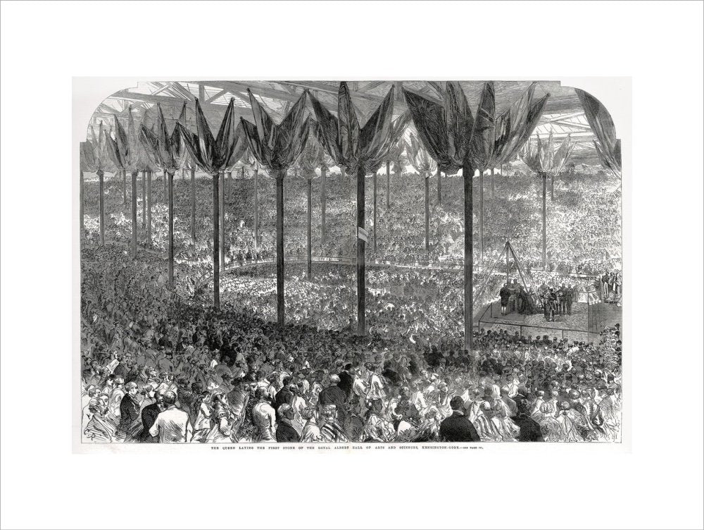 Queen Victoria laying the Hall's Foundation Stone Art Print - Image 13